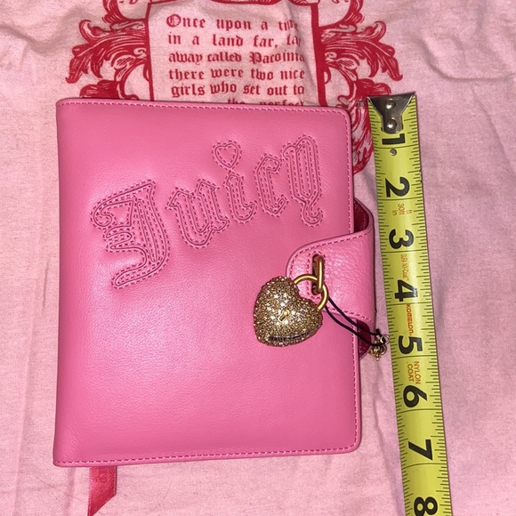 New VINTAGE Y2K JUICY COUTURE PINK LEATHER JOURNAL NOTEBOOK DIARY SWAROVSKI LOCK - Picture 13 of 15